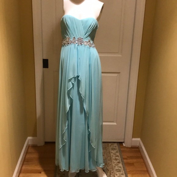 Speechless light blue strapless prom dress - Picture 2 of 5